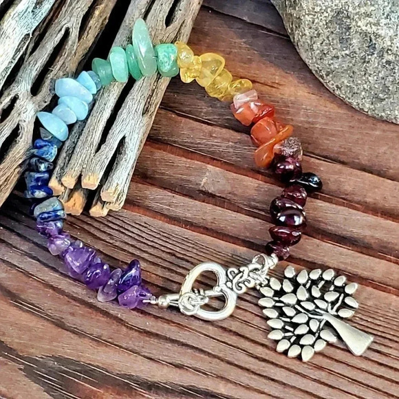 PinkDiva Jewelry - Mindfulness Yoga 7 Chakras Gemstone Bracelet